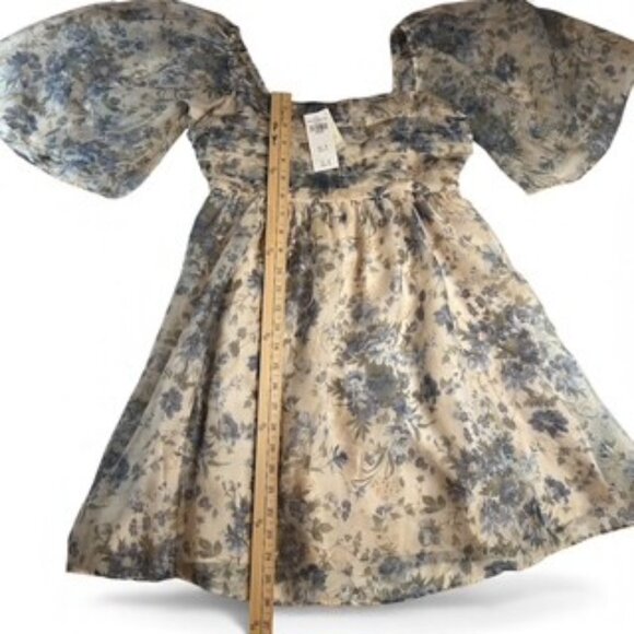 Abercrombie & Fitch Emerson Blue Floral Mini Dress - Sz Medium - NWT - Picture 4 of 7